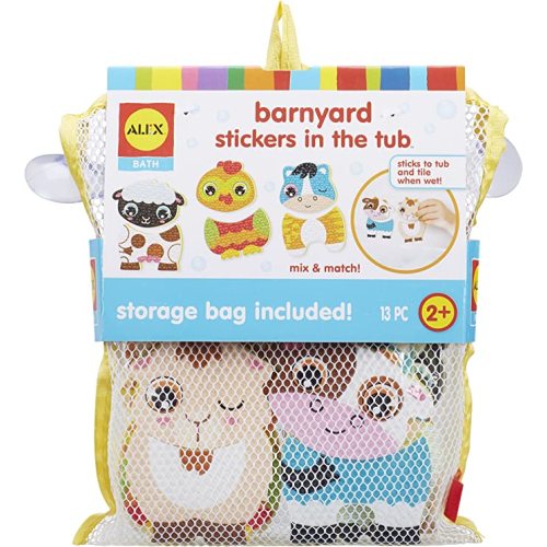 Alex 200103-1 Bath Barnyard Stickers in The Tub, Multicolor Kids Bath Activity