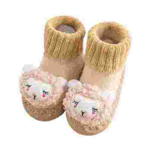 Ierhent Baby Sneaker Baby Sock Shoes Toddler Walking Shoes Slippers Boys & Girls Non-Slip Sneakers(Beige,0-6 Months)