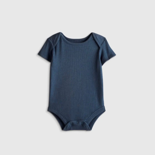 Softest Rib Short Sleeve Bodysuit in Deep Sea Blue
