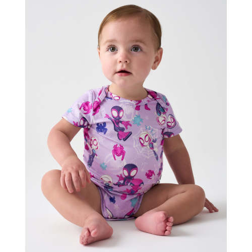 Spidey & His Amazing Friends Purple Tiny Webs Short Sleeve Bodysuit