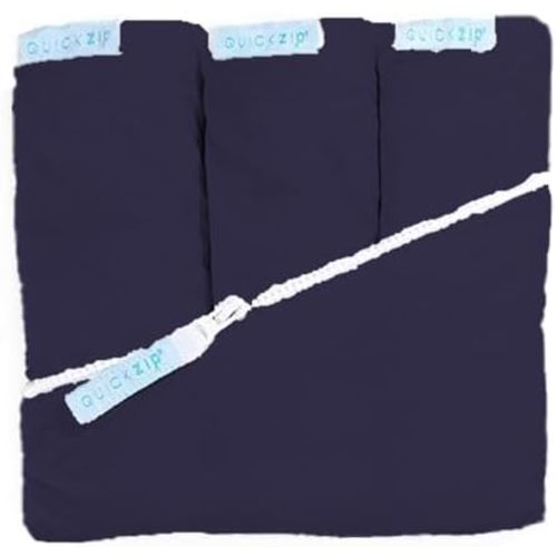QuickZip Crib Sheet Set - Faster, Safer, Easier Baby Crib Sheets - Includes Deep Navy Wraparound Base & 3 Zip-On Crib Sheets – Deep Navy 100% Cotton - Fits All Standard Crib Mattresses