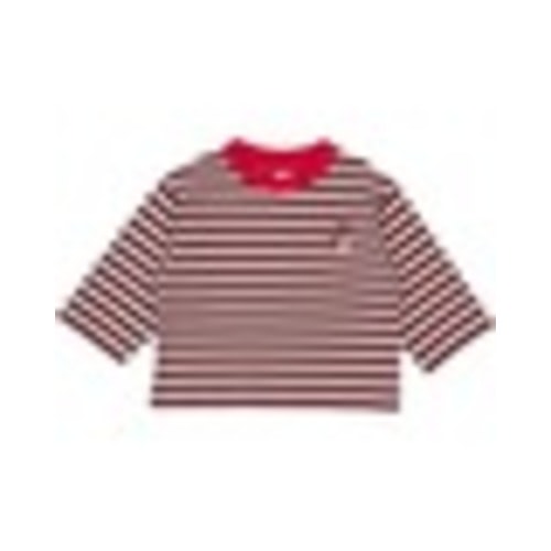 Dark Red Baby Long Sleeve Oversized Striped Tee | Best&Less™ Online