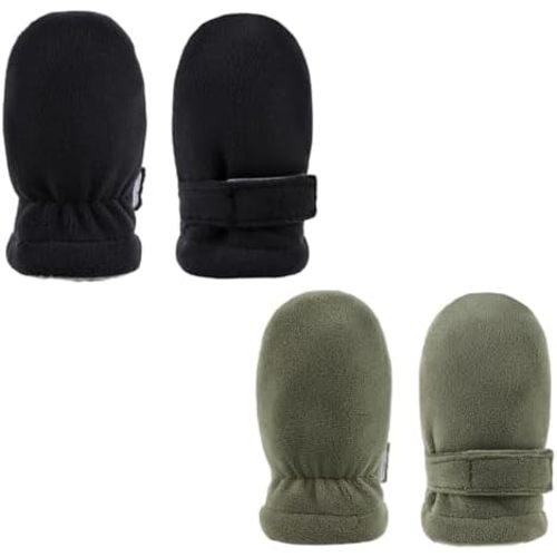 Newborn Baby Mittens Toddler Winter Warm Fleece Lined Gloves No Scratch Adjustable Mitten for Infant Boys Girls