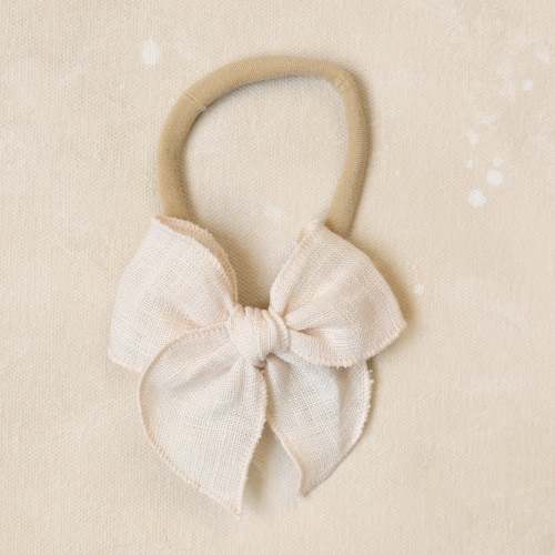 Mini Fleur Bow Headband // Blanche