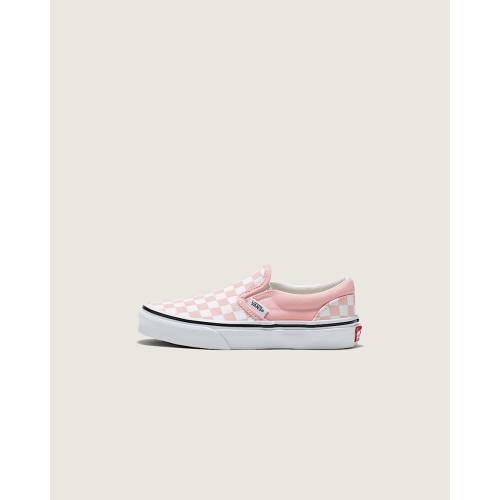 Vans | Kids Classic Checkerboard Slip-On Powder Pink/True White Shoes
