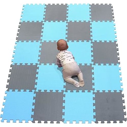 YIMINYUER® 20 Tiles (30cm×30cm×1cm Each Tile) Baby Soft Puzzle Play Mats, Kids Thick EVA Foam Floor, Toddlers & Children's Soft Interlocking Mat R07R12G301020
