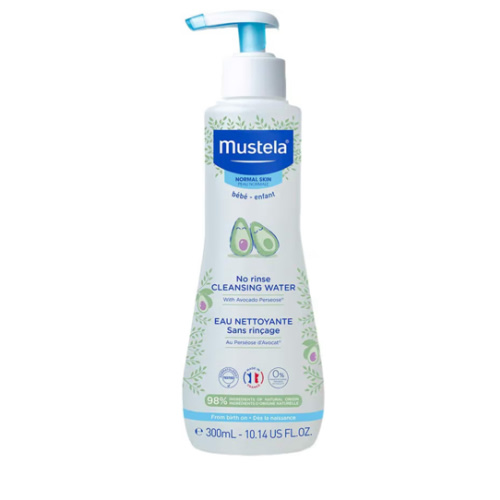 Mustela Baby Cleansing Water - No-Rinse Micellar Water - with Natural Avocado & Aloe Vera - for Baby's Face, Body & Diaper - 1 or 2-Pack - Various Sizes