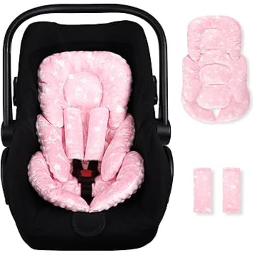 Infant Car Seat Insert, Ultra-Soft Newborn CarSeat Insert, Perfect for Car Seat, Stroller, Swing, Tiny Floral