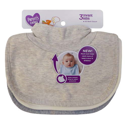 Parent's Choice 3 Pk. Mock Neck Bib Set