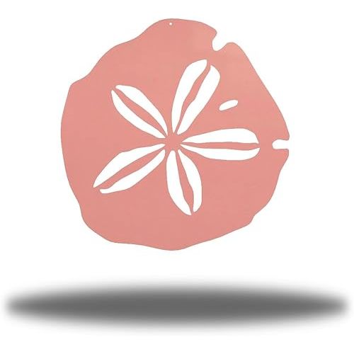 Riverside Designs Coastal Sand Dollar Ocean Beach Metal Art Steel Wall Décor (12", Pink)