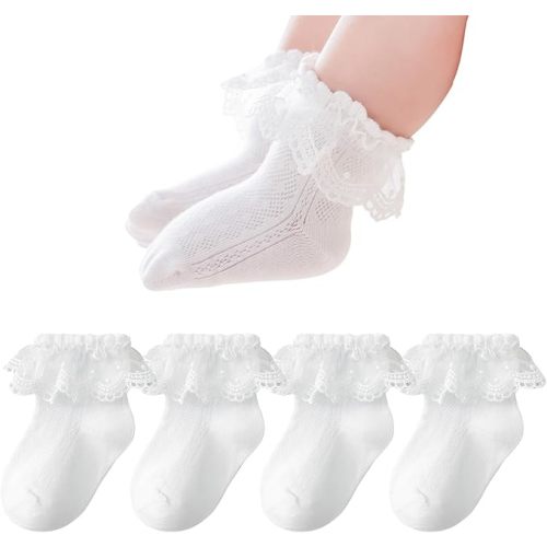 Zumou Toddler Lace Socks Girls Ruffle Eyelet Frilly Princess for Baby Little Kids