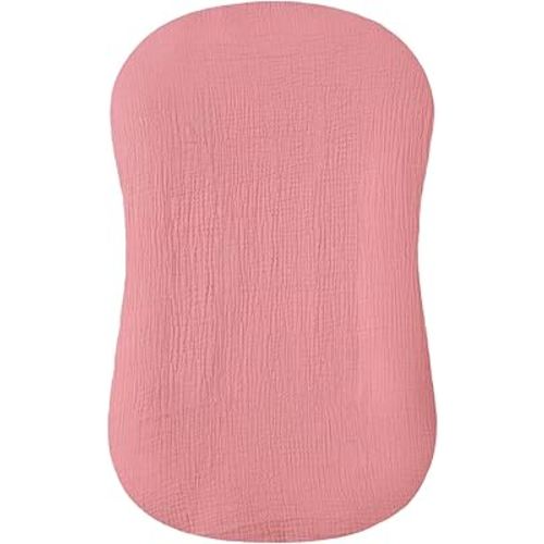 Hooyax Muslin Baby Lounger Cover Soft Organic Cotton Slipcover Fits Newborn Lounger for Baby Boys and Girls (Flesh Pink)