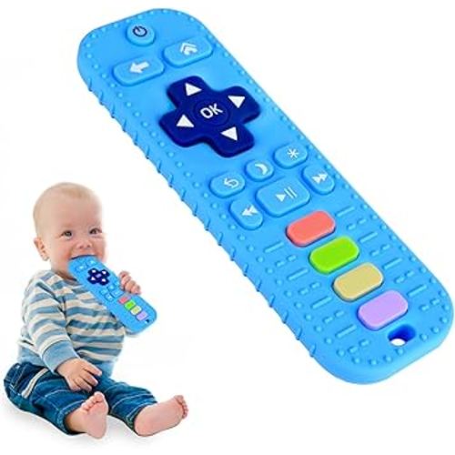 Hooku Silicone Teethers for Babies 0-6 Months, Teething Toys for Babies 6-12 Months, Baby Remote Control Toy, Infant Toys 0-3 Months, Sensory Chew Toys, Toddler Newborn Baby Girl Boy Gifts