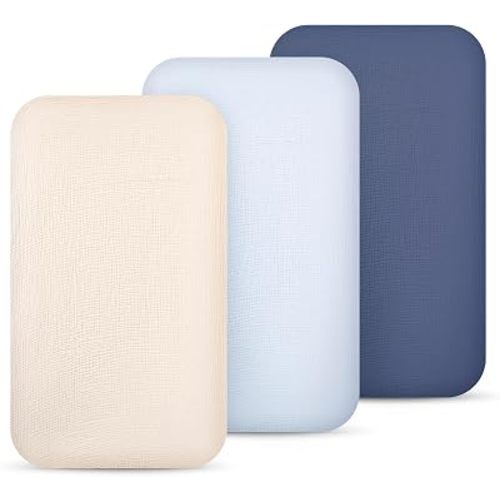lulumoon Muslin Bassinet Sheets 3Pack: Fitted Most Bedside Sleeper Mattress