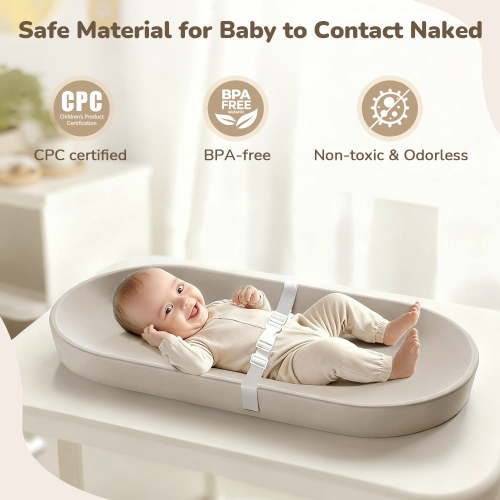 Baby Changing Pad, Caveen Lightweight and Portable Changing Station for Diaper Change and Dresser, with Safety Restraint Belt, Waterproof