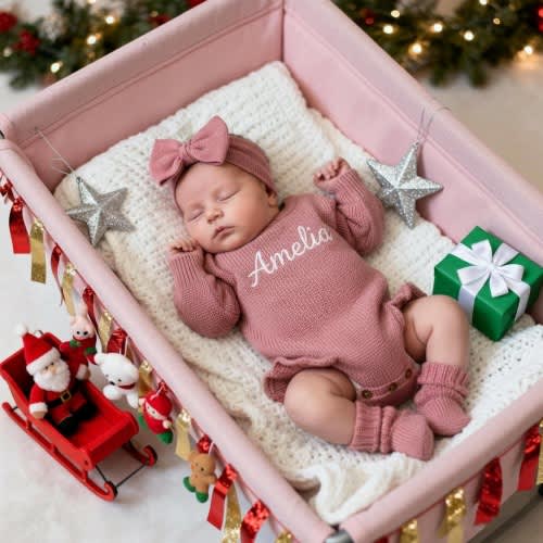 Minimalist Plain Baby Bodysuit, Custom Embroidered Name, Cotton Knit Cozy Winter, NB-18M, Neutral Newborn Outfit, Announcement Photo Prop