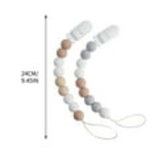 2 Pcs Pacifier Clips, Silicone Holder for Baby’S Binky & Teething Toys, Neutral Baby Paci Clips Boys & Girls, Binky Clips Pacifier Straps Chain for Toys Teethers