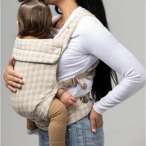Mabē Monarch Ergonomic Baby Carrier – Premium Cotton Soft Structured Newborn to Toddler Carrier with Hip-Healthy Design, 3 Carry Positions (7-35lbs), Lightweight & Breathable, (Houndstooth)