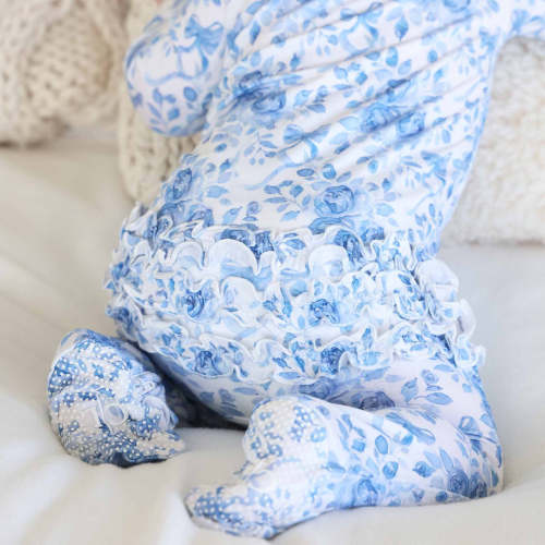 Betsy's Blooms Ruffle Zipper Footie