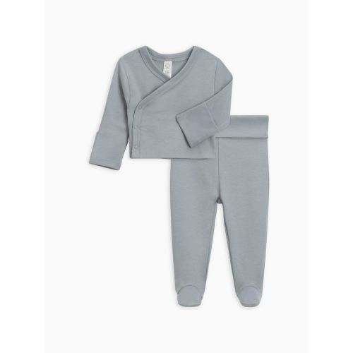 Colored Organics Riley 2 Piece Wrap Top and Pant Set Mist 0-3M