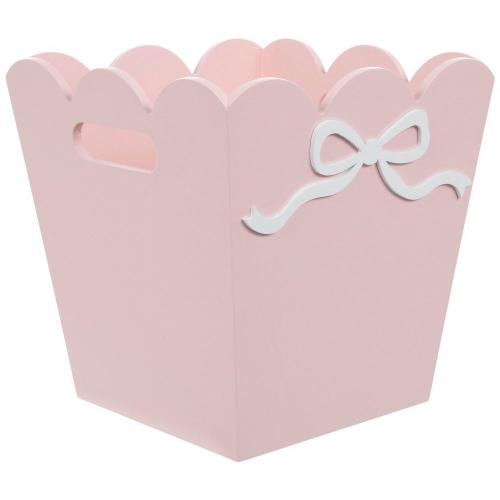 Pink & White Bow Wood Box