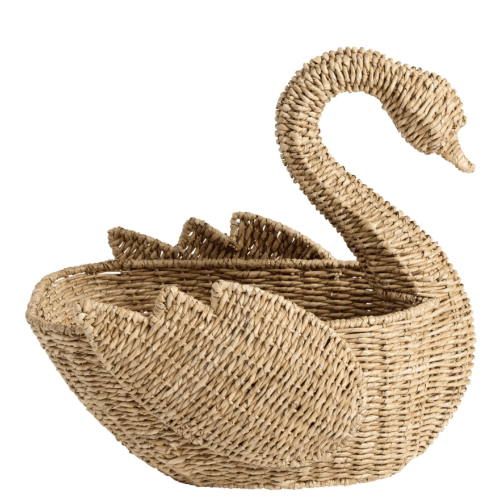 Natural Seagrass Swan Shaped Basket - World Market
