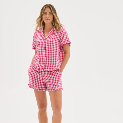 Womens Woven Frill Pyjama Set | Target Australia