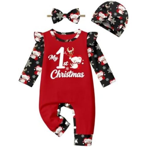 Baby Girl Thanksgiving Outfit My First Thanksgiving Turkey Romper Ruffle Sleeve Jumpsuit with Headband 3Pcs