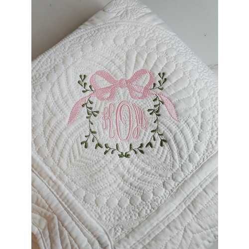Personalized Baby Quilt: Monogrammed Cotton Crib Blanket