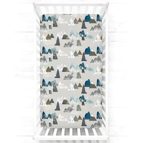 TANOFAR Mountains Baby Boy Crib Sheet Toddler Bed Sheets Soft Breathable Nursery Bedding