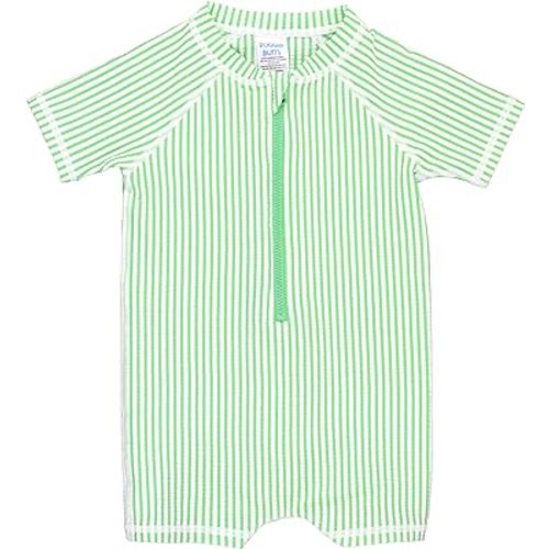 RUGGEDBUTTS Baby/Toddler Boy Swimsuit, One Piece Zipper Rash Guard Sunsuit with UPF 50+ Sun Protection