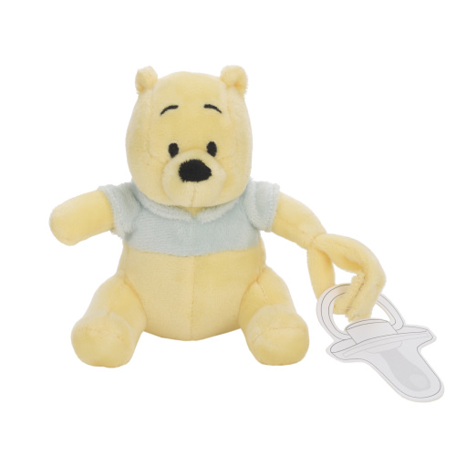 Disney Winnie The Pooh Yellow and Aqua Plush Pacifier Holder