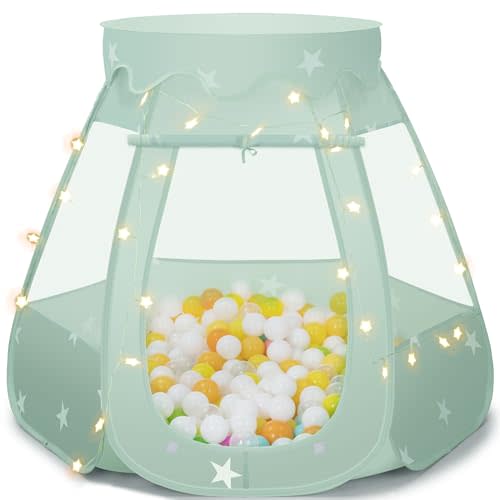 Baby Ball Pit for Toddler: Pop Up Princess Play Tent for Kids - Indoor Outdoor Baby Girl Toys Birthday Gifts - NO Balls (Grayish Green Tent)