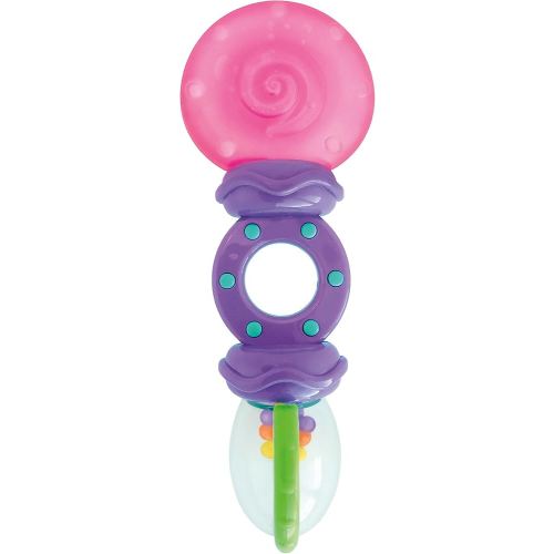 Bright Starts Rattle and Teethe Chillable Baby Teether, Pretty in Pink, Ages 3 Months +
