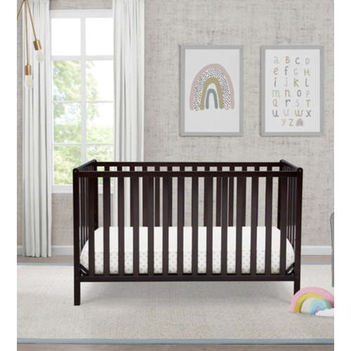 Delta Children Heartland 4-in-1 Convertible Baby Crib, Dark Chocolate