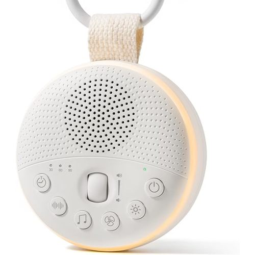 White Noise Machine for Baby & Adults with 21 Relaxing Sounds & Adjustable Night Light, Rechargeable & Portable Sleep Aid for Home & Travel