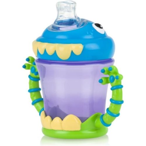 Nuby Plastic Two-Handle iMonster No-Spill Super Spout Cup, 7 Ounce