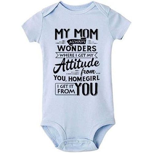 I Got My Attitude from My Mom Baby Girls Boys Playsuit Short Sleeve Crawl soft