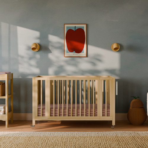 Rolli 9-in-1 Convertible All-Stages Crib with Bassinet & Toddler Bed Conversion Kits - Blonde