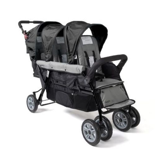 Gaggle by Foundations Compass 3 Seat Stroller, Lightweight Tandem Triple Stroller, Easy Fold, Black