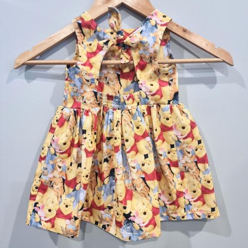 Handmade Winnie the Pooh Baby Girl Dress: 1st Birthday Romper