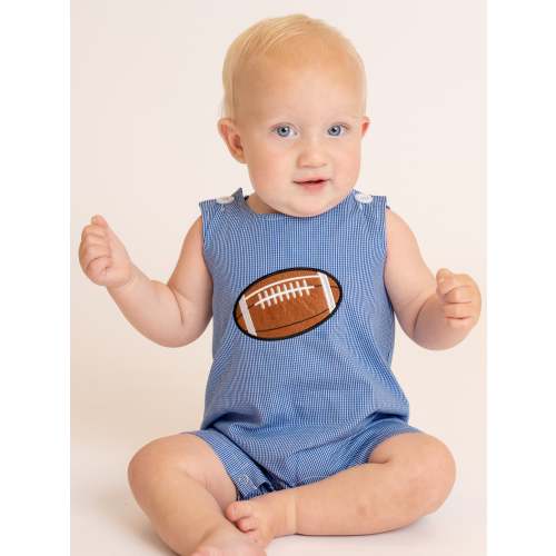Blue Stripe Cotton Embroidered Football Johnny