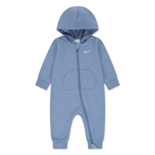 Newborn Baby Nike Essentials French Terry Hooded Long Sleeve Zip Up Coverall