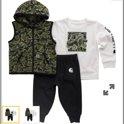 Boys' 3-Piece Camo Vest, Long-Sleeve T-Shirt & Pant Set (Baby) | Shop all Boys | Carhartt