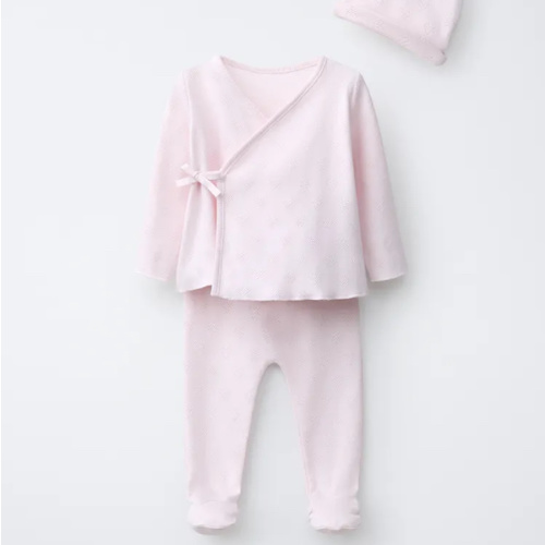LAYETTE SET AND POUCH - Pastel pink | ZARA United States