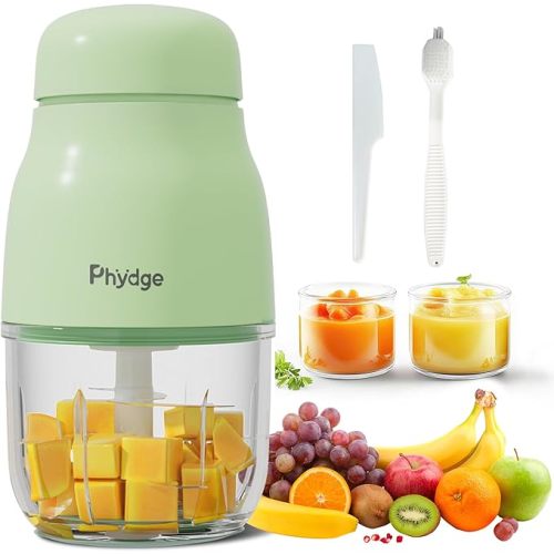 Baby Food Maker, Green Baby Food Blender, 10oz Baby Food Puree Maker, Food Processor for Baby Foods Fruit Vegetable Meat, 10-Second Quick Soft Food Prep for Baby