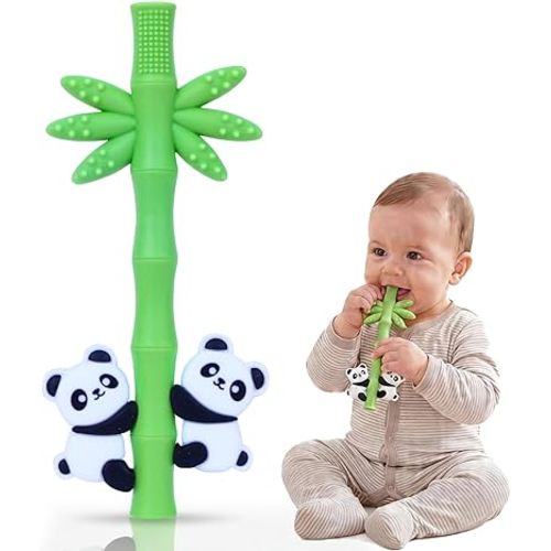 Baby Teething Toy, Silicone Teether Sticks for Teething Relief, BPA Free