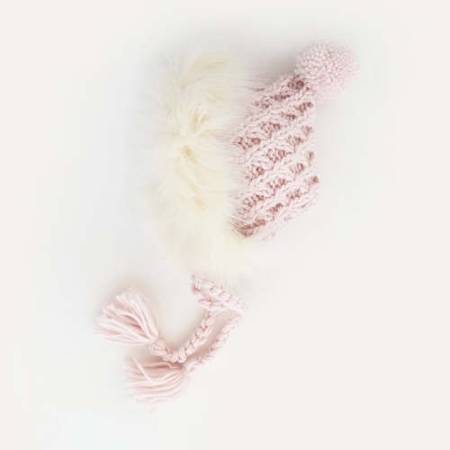 Fur Bonnet in Blush Pink for Babies, Toddlers & Kids - Huggalugs