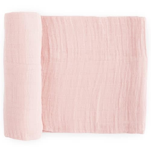 Little Unicorn Premium Cotton Swaddle Baby Blanket | Breathable Fabric | for swaddling, Play, Nursing & More (Light Pink)
