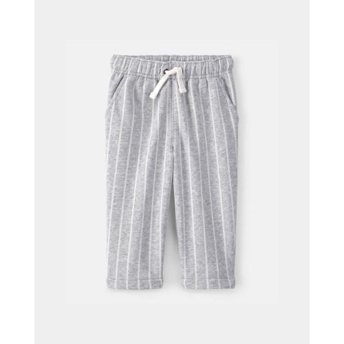 Baby Striped French Terry Pants - Grey/White | Carter's